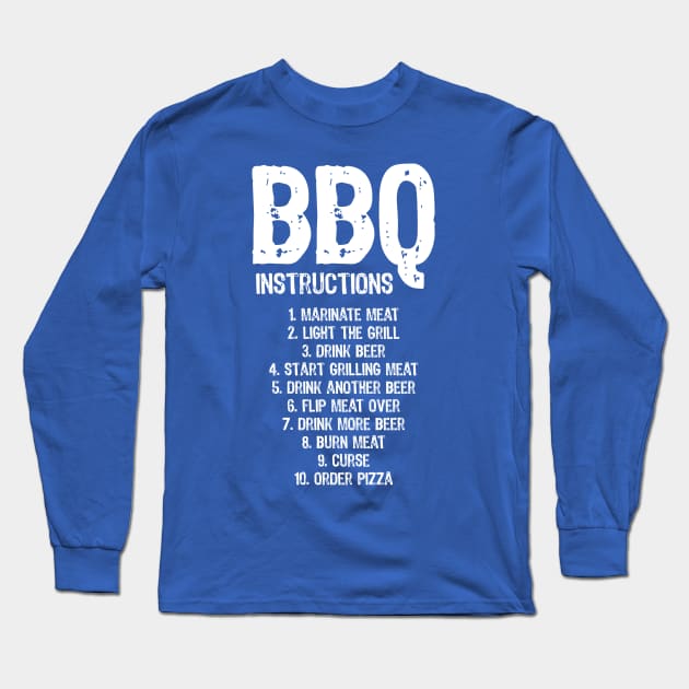Funny BBQ Instructions Long Sleeve T-Shirt by Scar